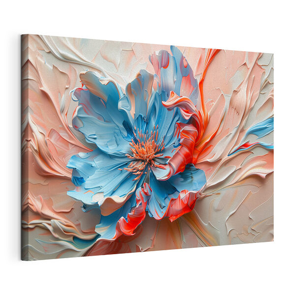 Wandbilder Blaue und rosa Blume