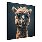 Wandbilder Lama mit Sonnenbrille