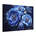 Wandbilder Gruppe von blauen Blumen