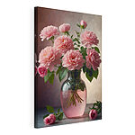 Wandbilder Vase mit rosa Blumen
