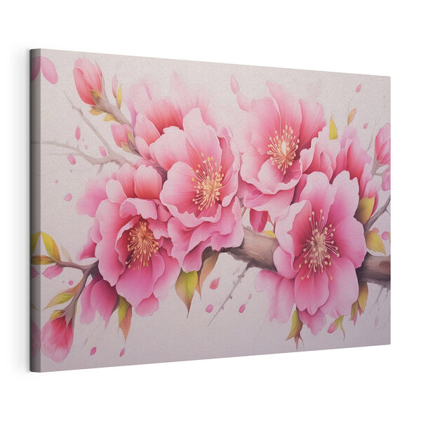 Wandbilder Gemälde mit rosa Blumen