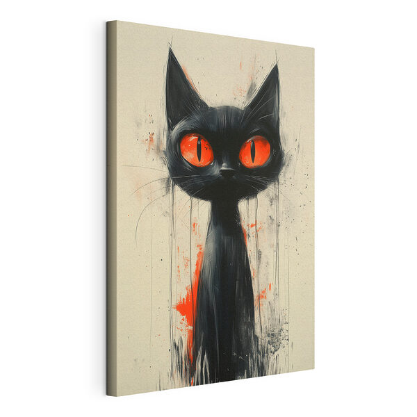Schwarze Katze mit roten Augen Wandbilder Schwarze Katze mit roten Augen