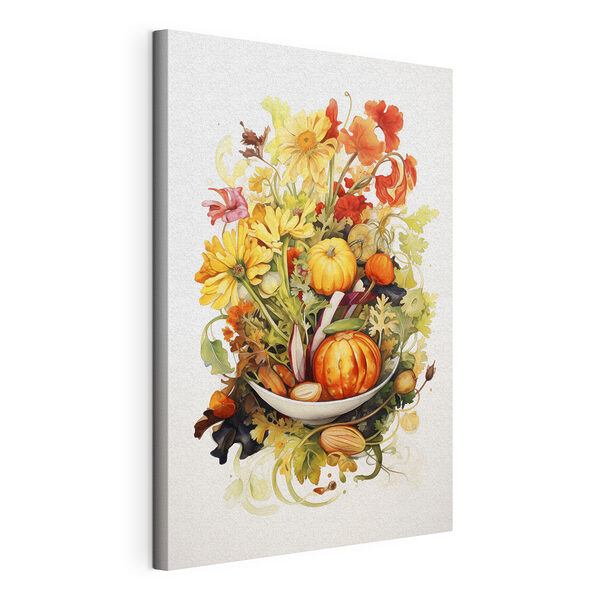 Wandbilder Aquarellmalerei von Gemüse und Blumen