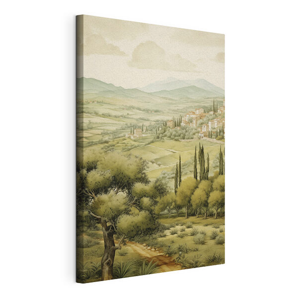 Landschaft mit Bäumen und Gebäuden Wandbilder Landschaft mit Bäumen und Gebäuden