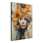 Wandbilder Frau mit Blumen im Haar