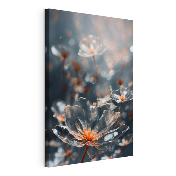 Wandbilder Wandbilder Transparente Blüten mit orangefarbener Mitte (Artikelnummer: s41288)