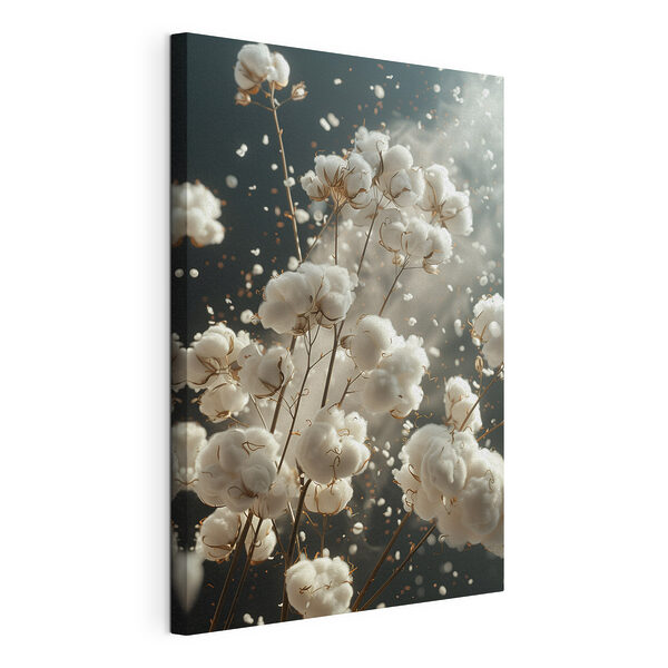 Wandbilder Wandbilder Zarte Baumwollblüten im sanften Licht (Artikelnummer: s41427)