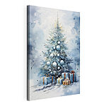 Wandbilder Aquarell eines Weihnachtsbaums mit Geschenken