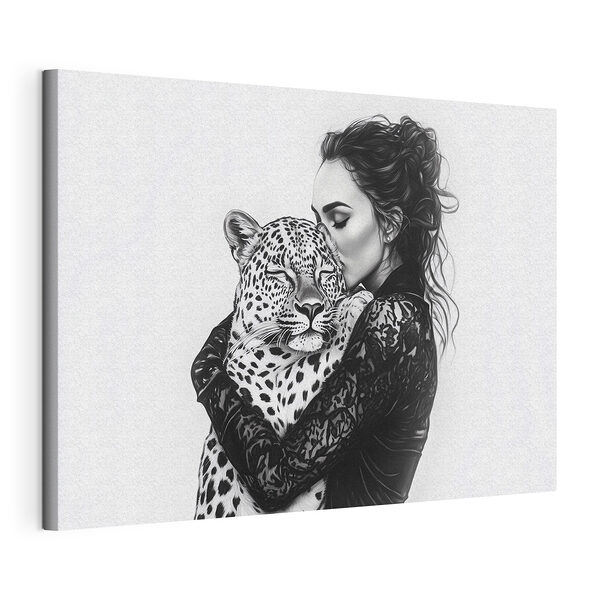 Wandbilder Frau, die einen Leoparden umarmt (Artikelnummer: s41457) Wandbilder Wandbilder Frau, die einen Leoparden umarmt (Artikelnummer: s41457)