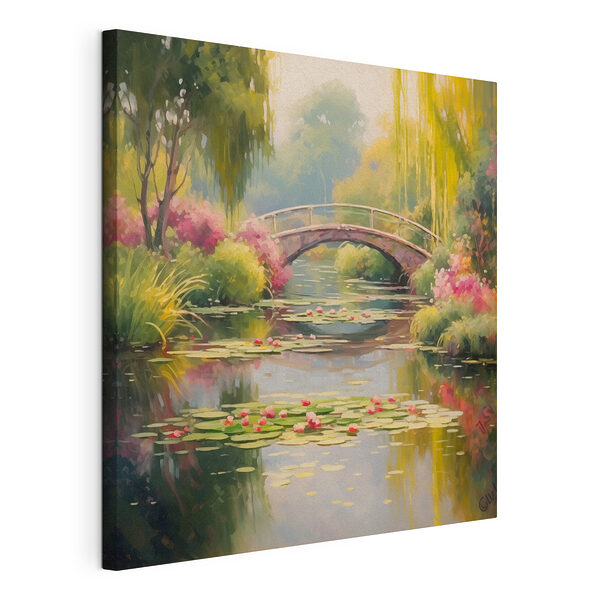 Wandbilder Brücke über einen Teich mit Seerosenblättern und Blumen (Artikelnummer: s41503) Wandbilder Wandbilder Brücke über einen Teich mit Seerosenblättern und Blumen (Artikelnummer: s41503)