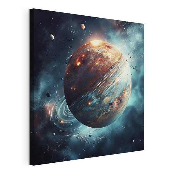 Wandbilder Planet im Weltraum mit Sternen und Planeten