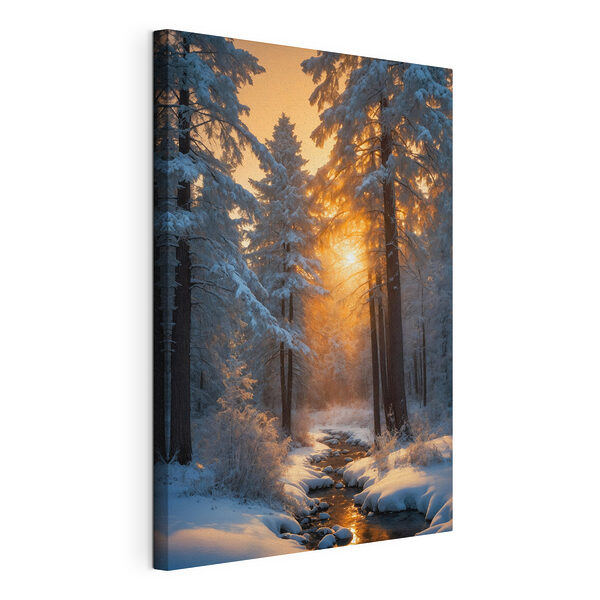 Wandbilder Verschneiter Wald mit Bäumen und einem Bach (Artikelnummer: s41590) Wandbilder Wandbilder Verschneiter Wald mit Bäumen und einem Bach (Artikelnummer: s41590)