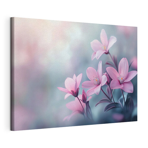 Wandbilder Gruppe von rosa Blumen