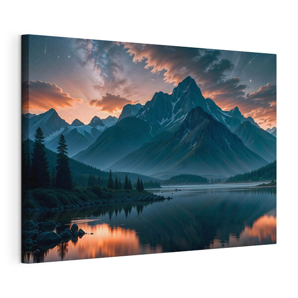 Wandbilder See mit Bergen im Hintergrund