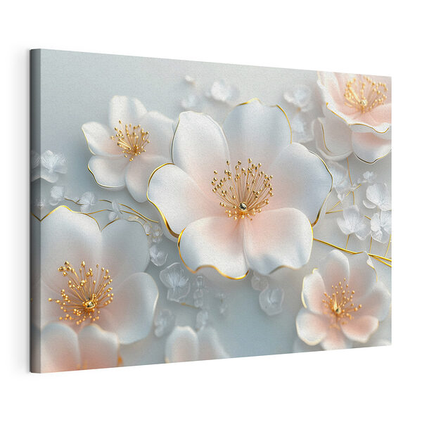 Wandbilder Gruppe von weißen Blumen