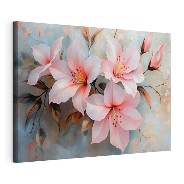 Wandbilder Gruppe von rosa Blumen