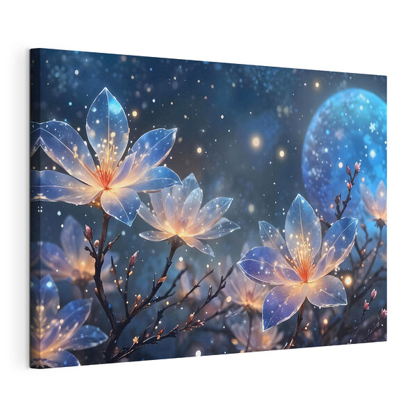 Wandbilder Wandbilder Gruppe von Blumen mit leuchtenden Lichtern (Artikelnummer: s42211)