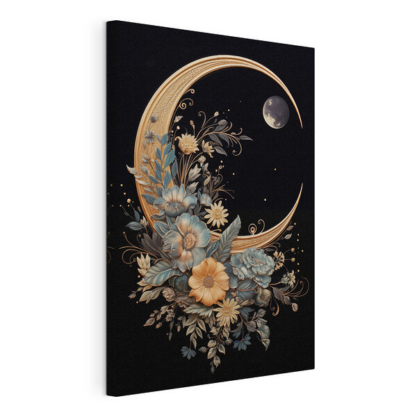Wandbilder Wandbilder Mond mit Blumen und Blättern (Artikelnummer: s42287)