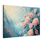 Wandbilder Gemälde mit rosa Blumen