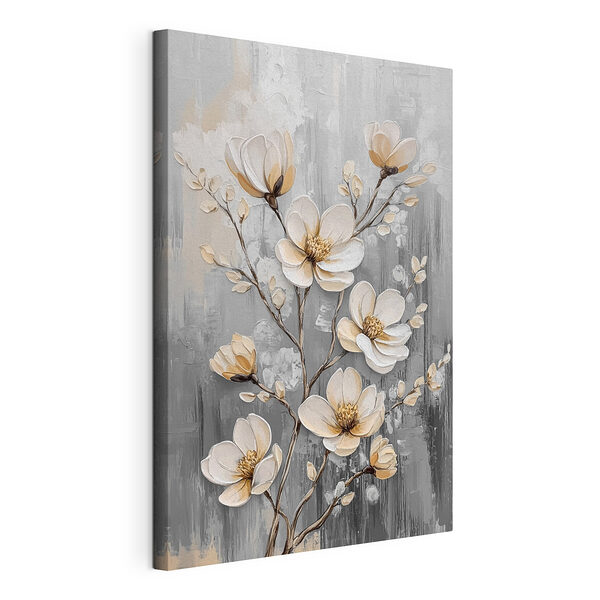 Wandbilder Wandbilder Gemälde mit Blumen auf grauem Hintergrund (Artikelnummer: s42555)