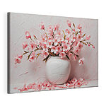 Wandbilder Vase mit rosa Blumen