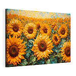 Wandbilder Gemälde von Sonnenblumen auf einem Feld