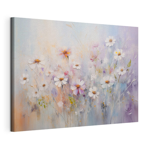Wandbilder Gemälde von Blumen auf einem Feld