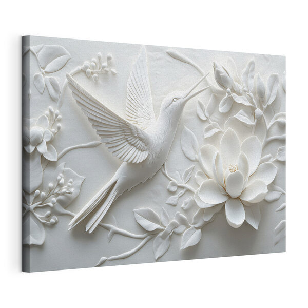 Wandbilder Wandbilder Weißer Vogel und Blume (Artikelnummer: s43329)