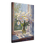 Wandbilder Gemälde von Blumen in einem Glasgefäß