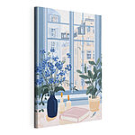 Wandbilder Fenster mit Blumen und Kerzen
