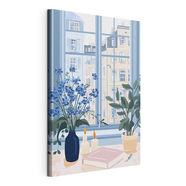 Fenster mit Blumen und Kerzen Wandbilder Fenster mit Blumen und Kerzen