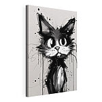 Wandbilder Katze mit schwarzer Farbe