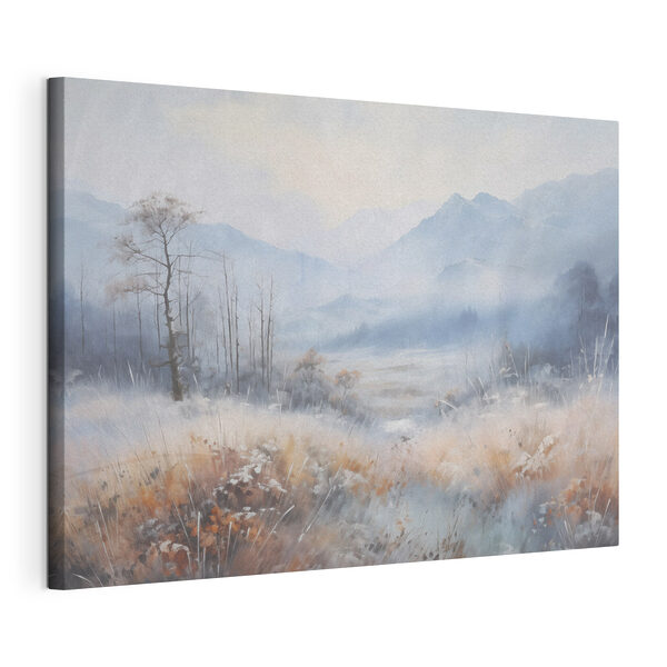 Wandbilder Landschaft mit einem verschneiten Feld und Bergen (Artikelnummer: s44402) Wandbilder Wandbilder Landschaft mit einem verschneiten Feld und Bergen (Artikelnummer: s44402)