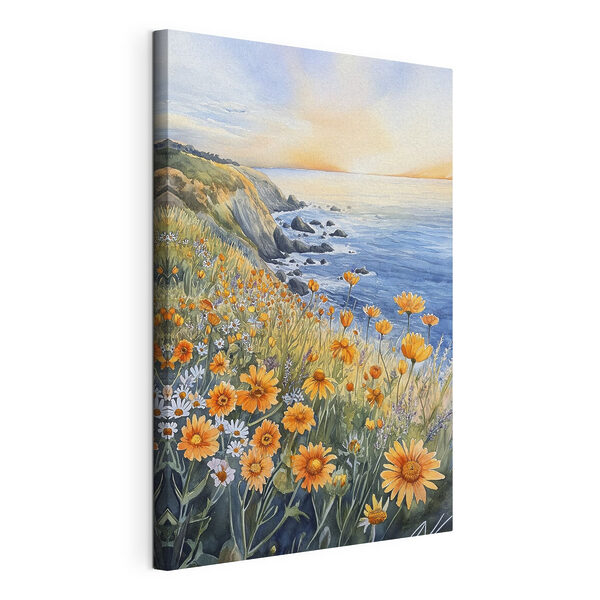 Wandbilder Gemälde von Blumen auf einer Klippe am Meer (Artikelnummer: s44604) Wandbilder Wandbilder Gemälde von Blumen auf einer Klippe am Meer (Artikelnummer: s44604)