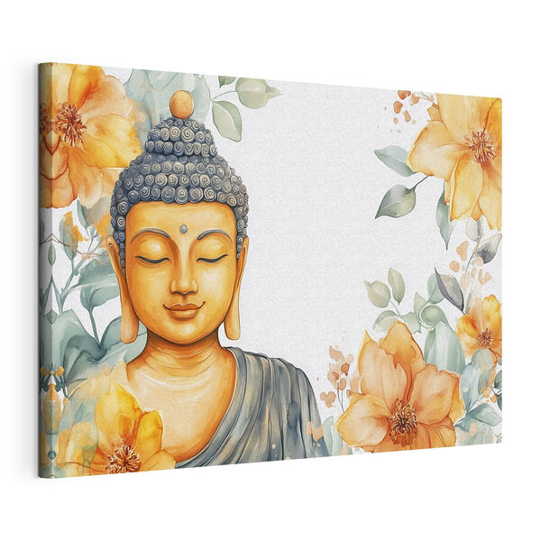 Wandbilder Gemälde eines Buddhas mit Blumen (Artikelnummer: s44508) Wandbilder Wandbilder Gemälde eines Buddhas mit Blumen (Artikelnummer: s44508)
