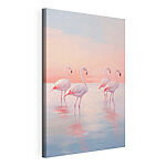 Wandbilder Eine Gruppe Flamingos, die im Wasser stehen