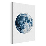 Wandbilder Strahlender Mond in tiefblauen Farbtönen