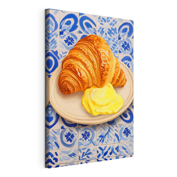 Wandbilder Ein Croissant und eine gelbe Flüssigkeit auf einem Teller (Artikelnummer: s45146) Wandbilder Wandbilder Ein Croissant und eine gelbe Flüssigkeit auf einem Teller (Artikelnummer: s45146)