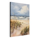 Wandbilder Strand mit Gras und Wellen