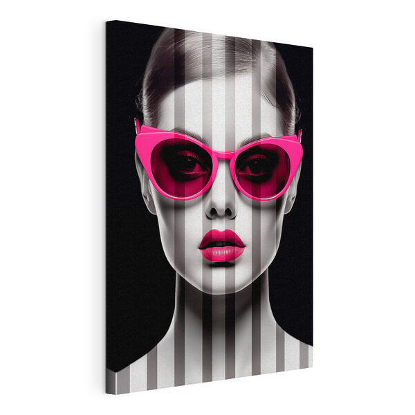 Wandbilder Wandbilder Frau mit rosa Sonnenbrille (Artikelnummer: s45315)