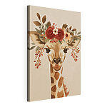 Wandbilder Giraffe mit Blumen auf dem Kopf