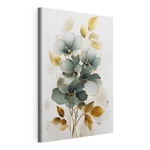 Wandbilder Gemälde mit Blumen und Blättern