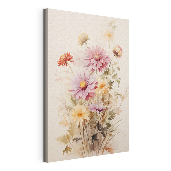 Gemälde mit Blumen auf weißem Hintergrund Wandbilder Gemälde mit Blumen auf weißem Hintergrund