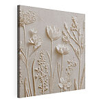 Wandbilder Kunst mit weißen Blumen und Pflanzen