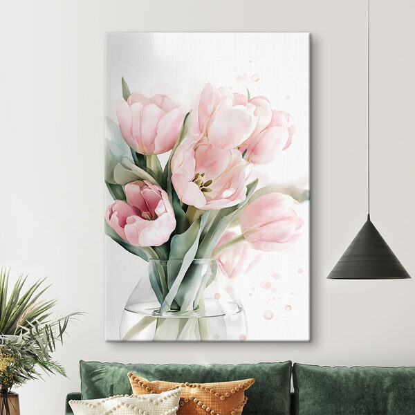 Zartrosa Tulpen in einer Vase Wandbilder Zartrosa Tulpen in einer Vase