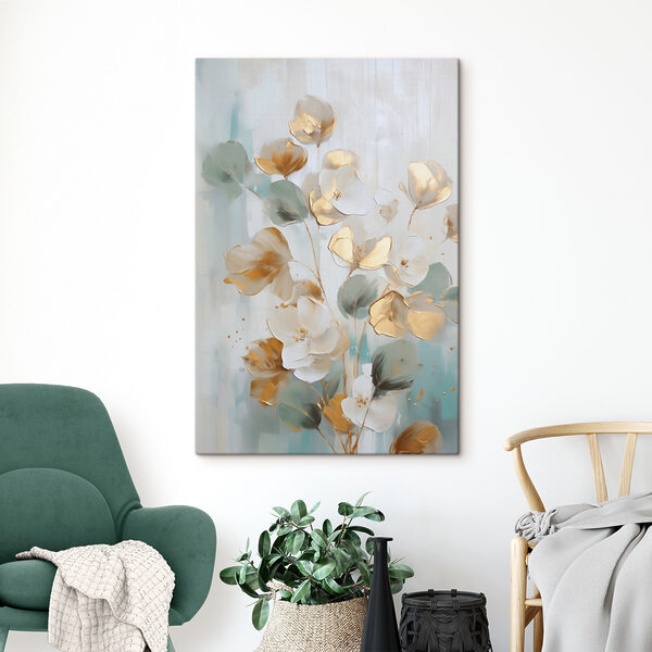 Gemälde mit Blumen auf weißem Hintergrund Wandbilder Gemälde mit Blumen auf weißem Hintergrund