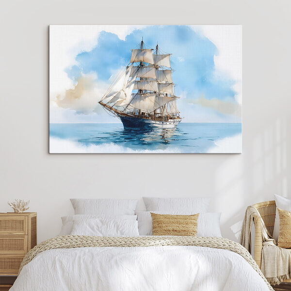 Wandbilder Aquarell eines Schiffes auf dem Meer (Artikelnummer: s49421) Wandbilder Wandbilder Aquarell eines Schiffes auf dem Meer (Artikelnummer: s49421)