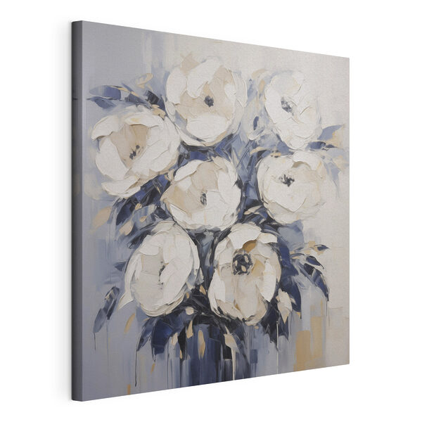Wandbilder Gemälde mit weißen Blumen