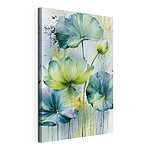 Wandbilder Gemälde mit Blumen und Blättern