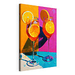 Wandbilder Zwei Gläser Orangensaft mit Zitronenscheiben